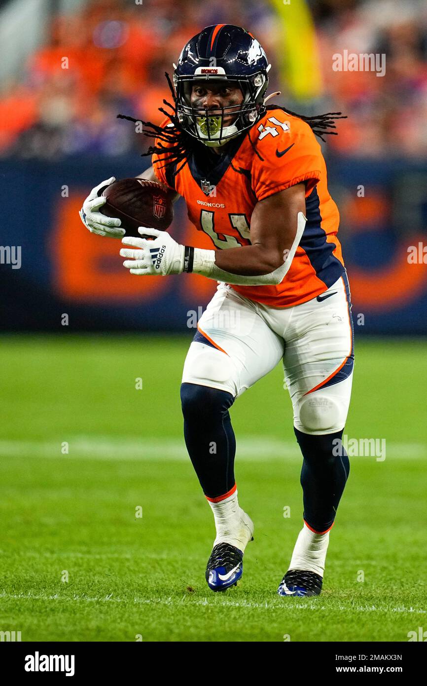 Denver Broncos running back JaQuan Hardy (41) against the Minnesota Vikings  during the second half of an NFL preseason football game, Saturday, Aug.  27, 2022, in Denver. (AP Photo/Jack Dempsey Stock Photo - Alamy