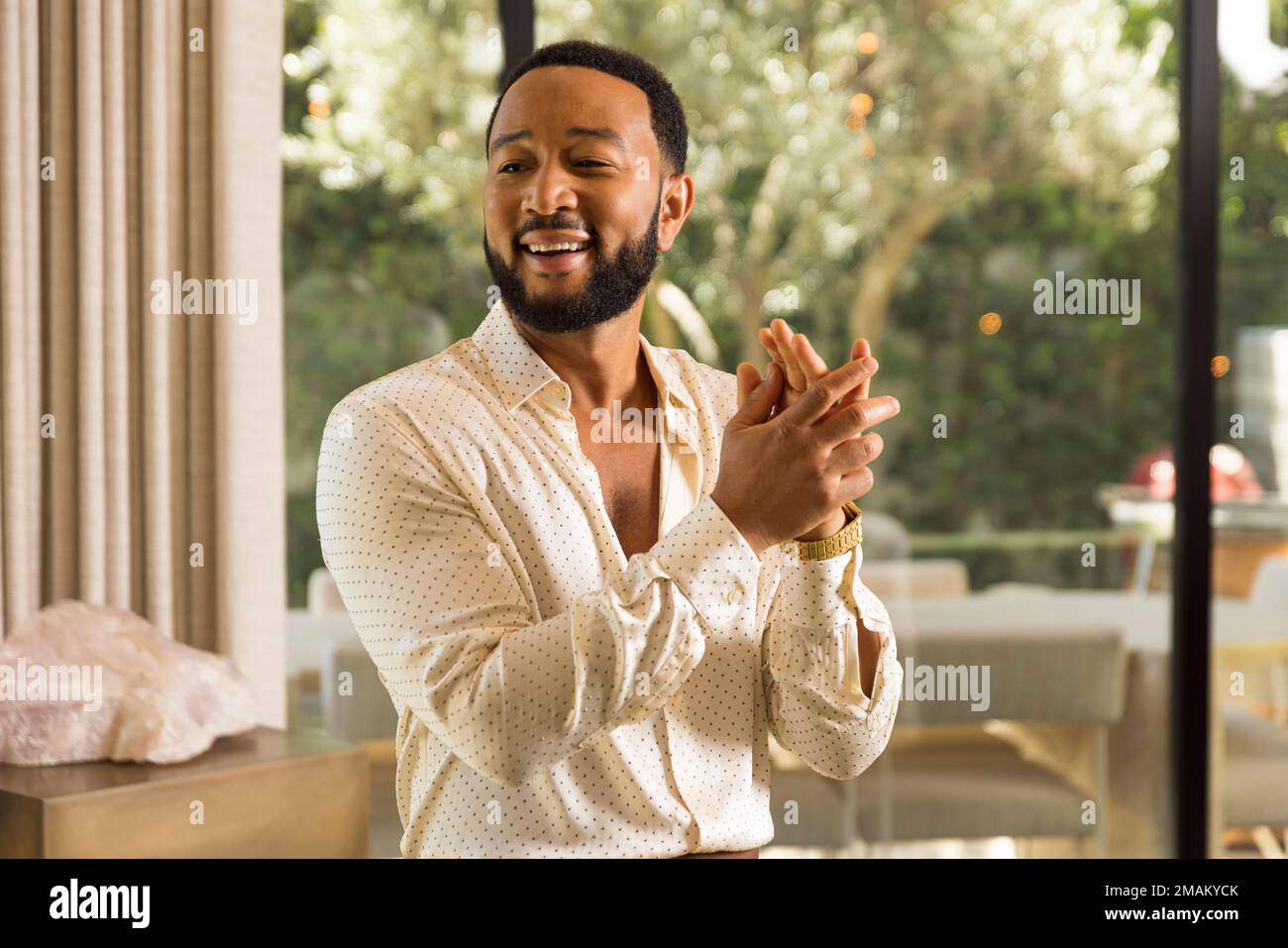 John Legend poses for a portrait on Monday Aug. 15 2022 in West Hollywood Calif. to promote his latest double album Legend. Photo by Willy Sanjuan Invision AP Stock Photo Alamy