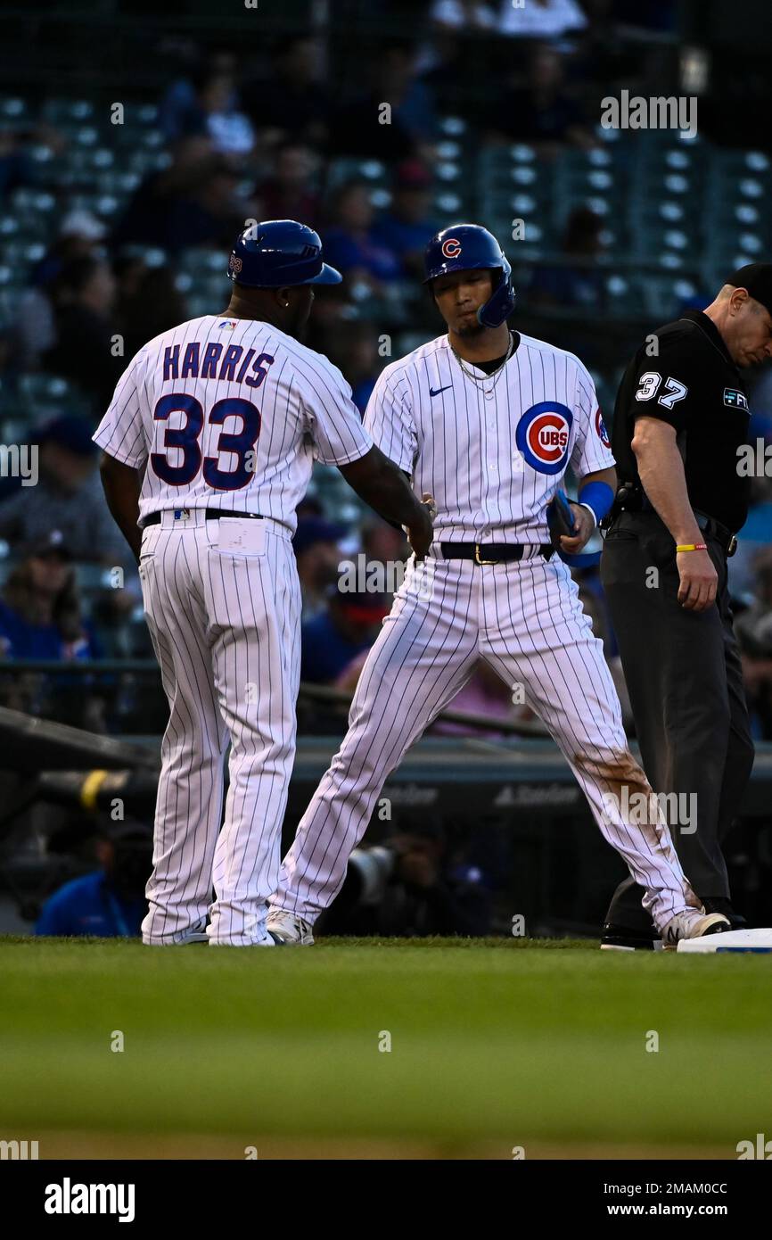 Chicago Cubs' Seiya Suzuki batting during the first inning of a baseball  game against the San Diego Padres Sunday, June 4, 2023, in San Diego. (AP  Photo/Gregory Bull Stock Photo - Alamy