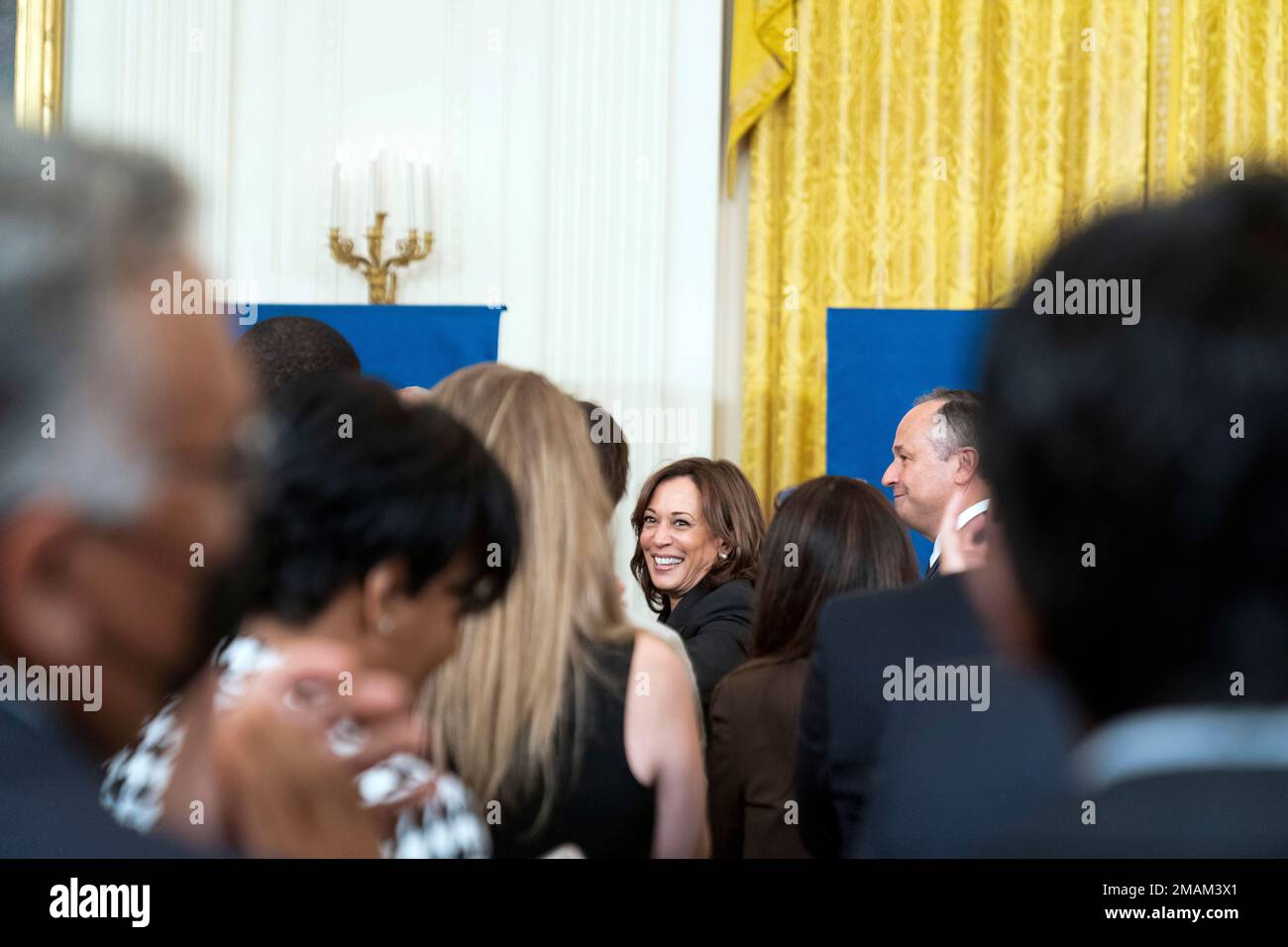 Vice President Kamala Harris and first gentleman Doug Emhoff, right ...