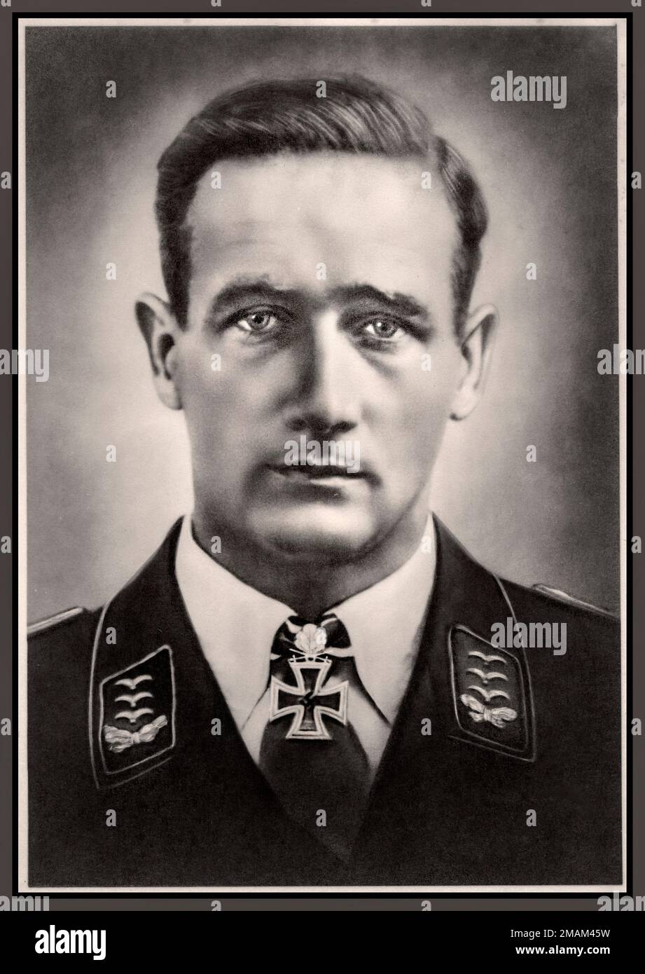 Gordon Gollob (16 June 1912 – 7 September 1987) was a Nazi Austrian fighter pilot during World War II. A fighter ace, he was credited with 150 enemy aircraft shot down in over 340 combat missions. Gollob claimed the majority of his victories over the Eastern Front, and six over the Western Front. Gollob volunteered for military service in the Austrian Armed Forces in 1933. In March 1938, following the Anschluss, the annexation of Austria into Nazi Germany, Gollob was transferred to the Luftwaffe. Stock Photo