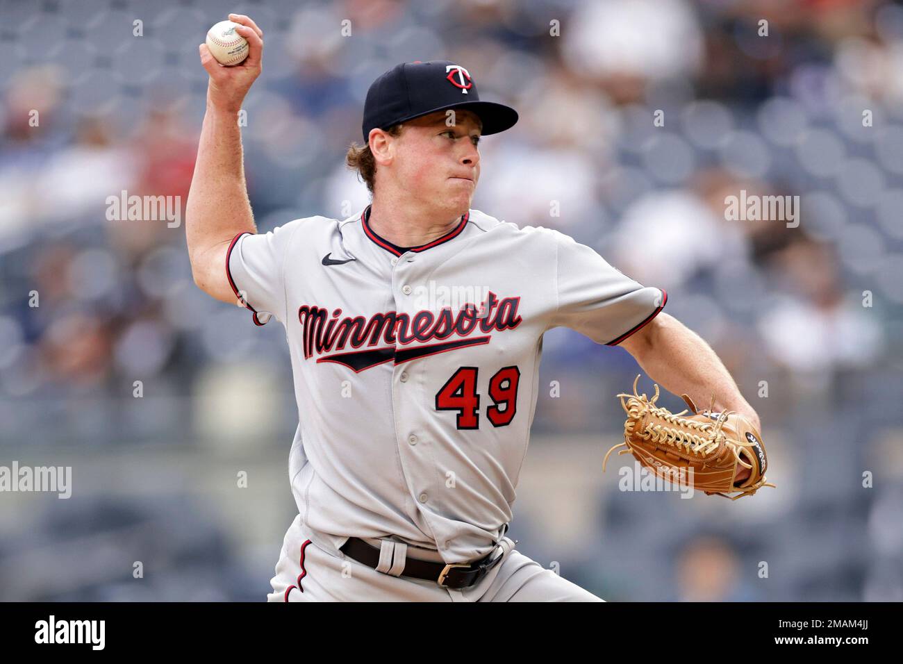Minnesota Twins pitcher Louie Varland throws during the sixth