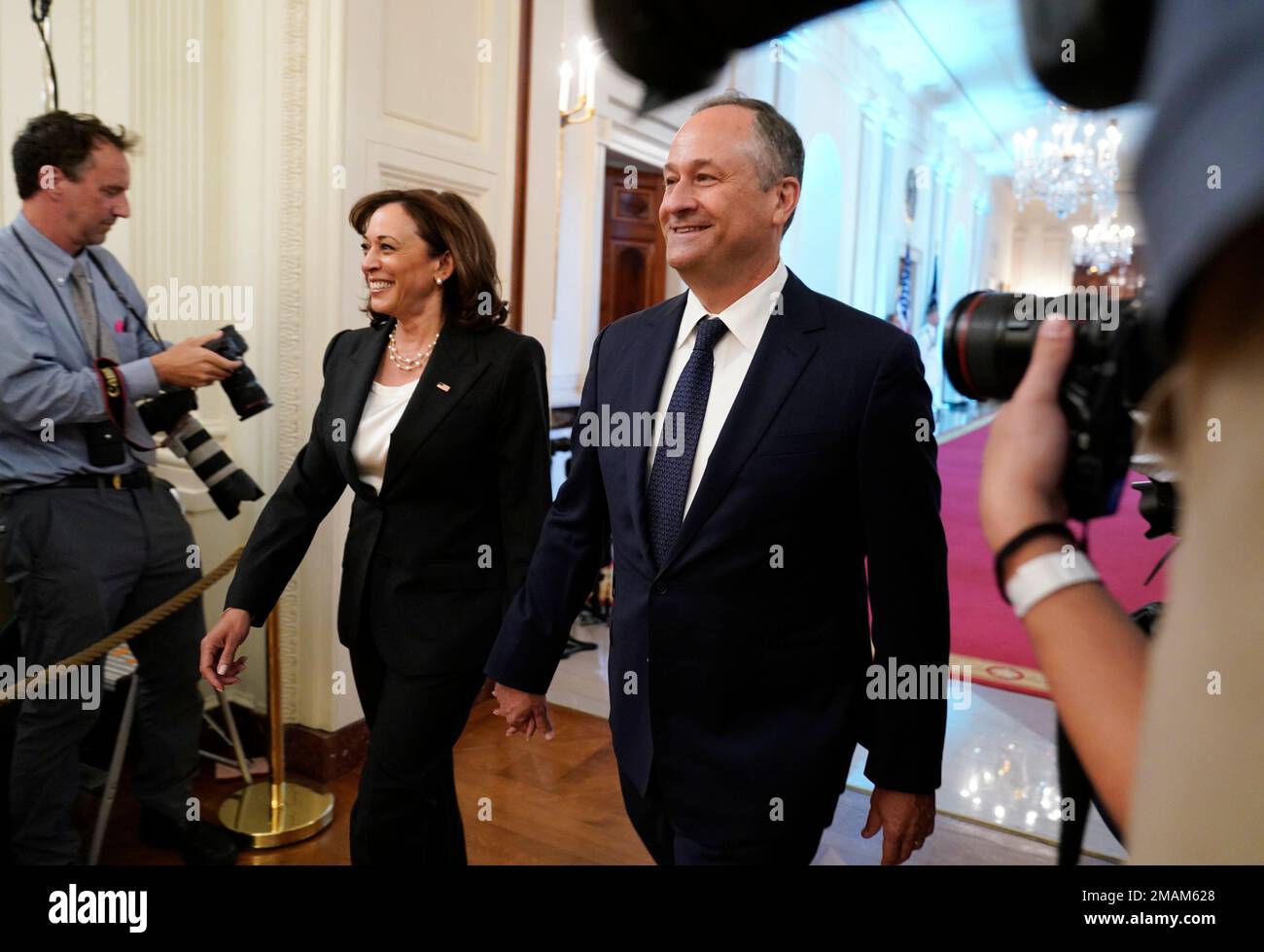 Vice President Kamala Harris And Second Gentleman Doug Emhoff Arrive To ...