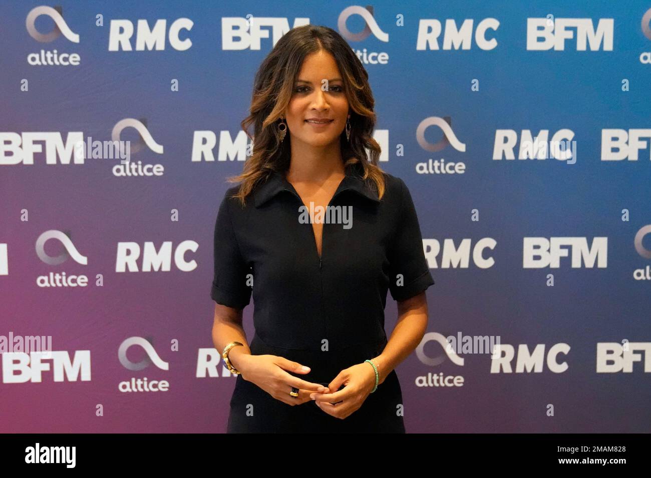Aurelie Casse poses during the presentation of the Altice Media group in  Paris, France, Tuesday, Sept. 6, 2022. (AP Photo/Francois Mori Stock Photo  - Alamy