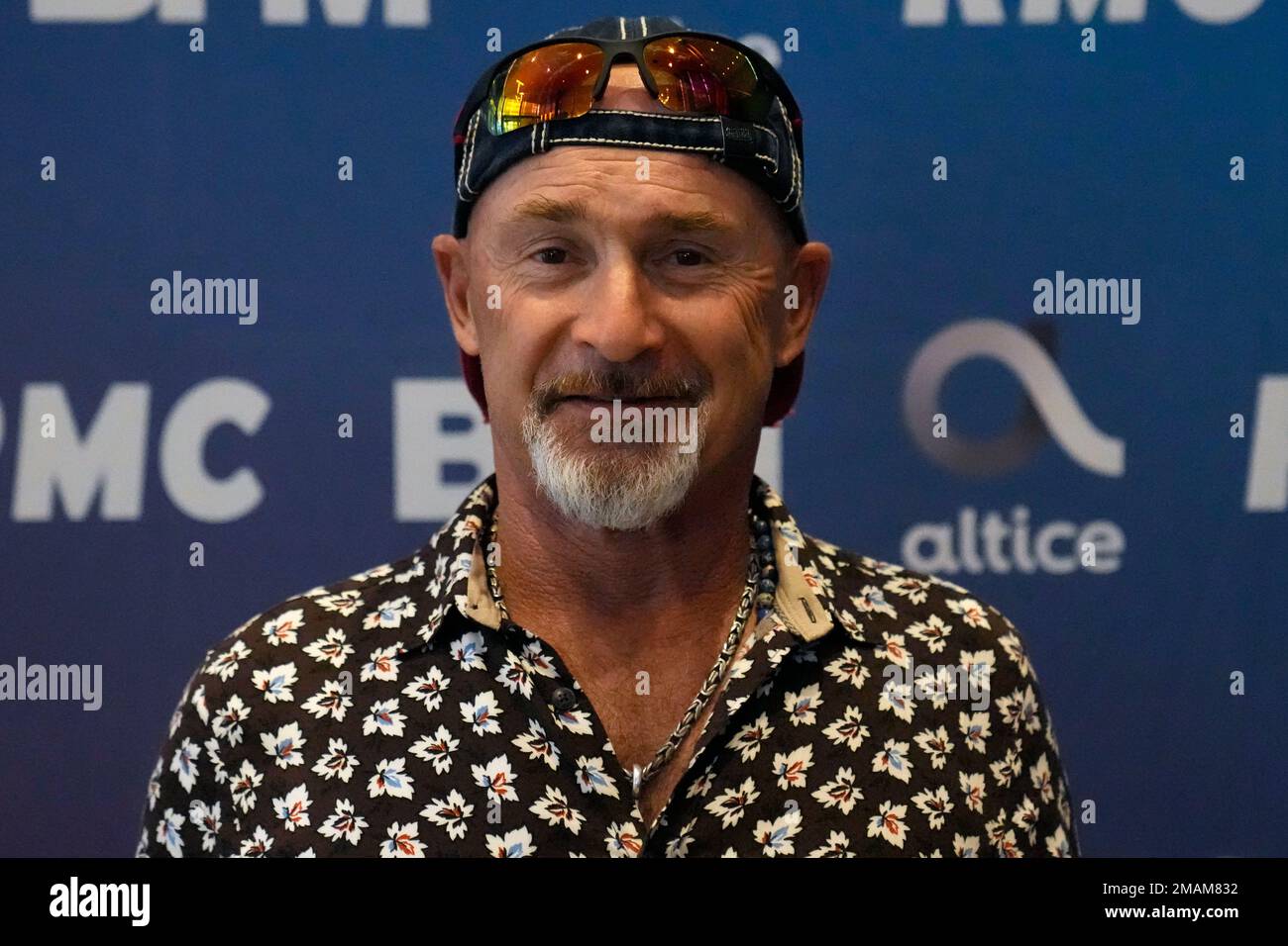 Vincent Lagaf poses during the presentation of the Altice Media group