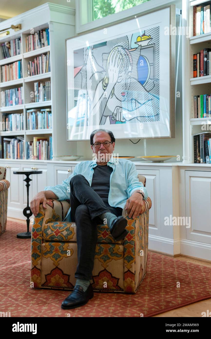 Playwright Ken Ludwig poses for a portrait in his home, Friday, Aug. 12 ...