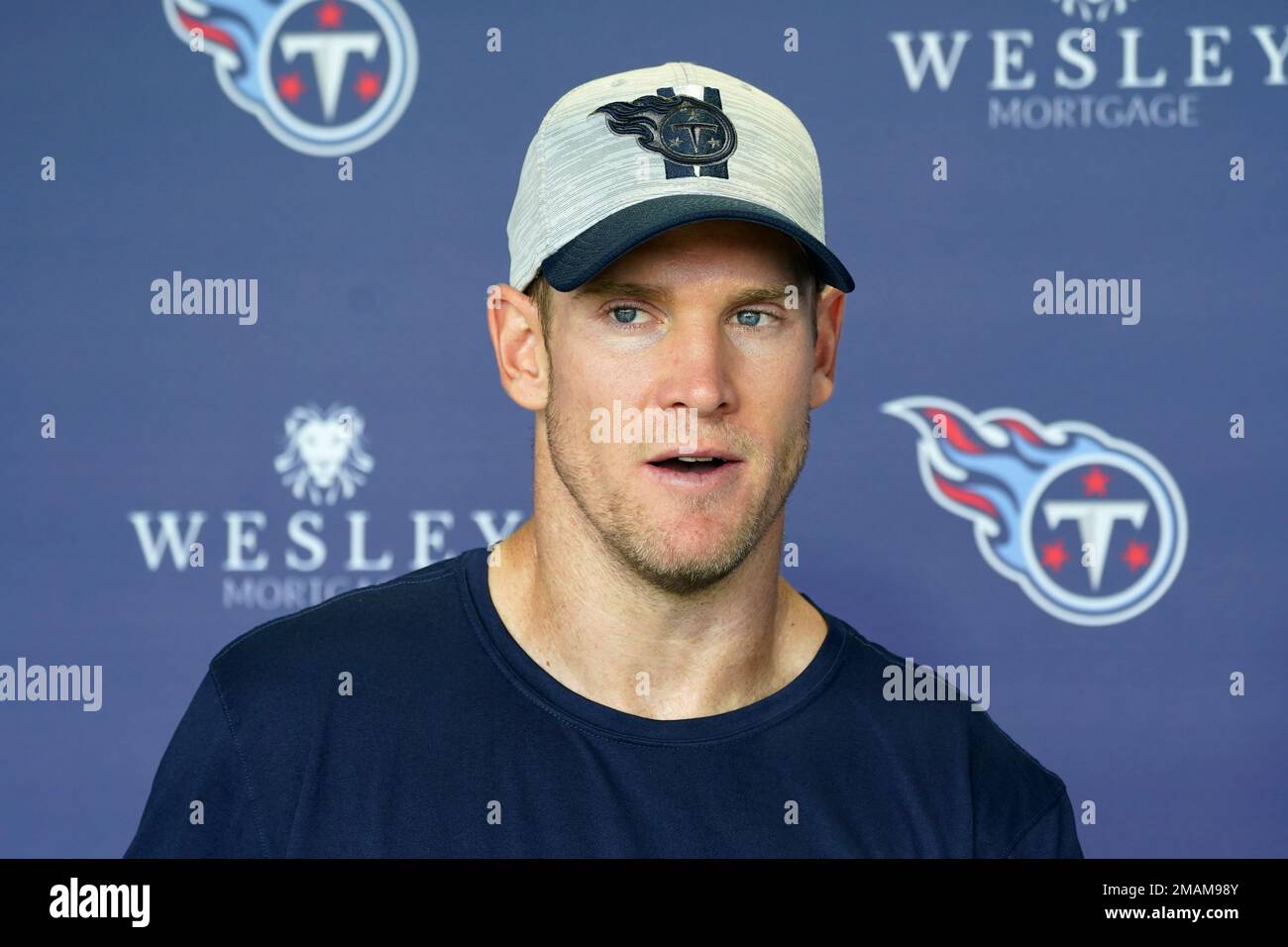 FILE Tennessee Titans quarterback Ryan Tannehill answers questions