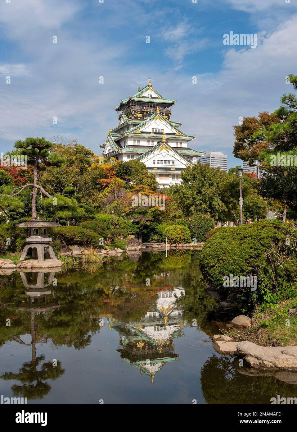 Autumn - Osaka Castle in Osaka Japan Stock Photo