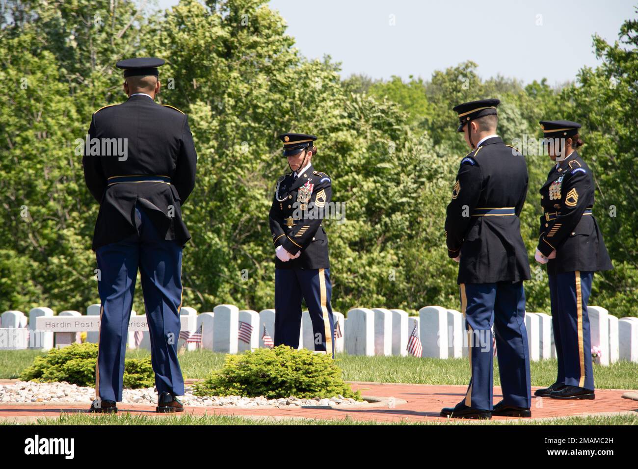 U.S. Army Human Resource Command Honor Guard perform a POW/MIA Table