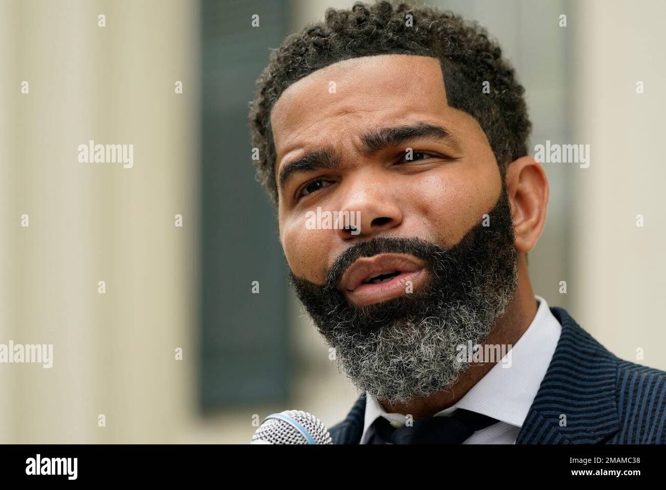 Mayor Chokwe Antar Lumumba speaks during a news conference at City Hall