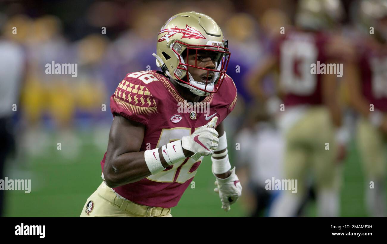Florida State wide receiver Kentron Poitier (88) runs before the first