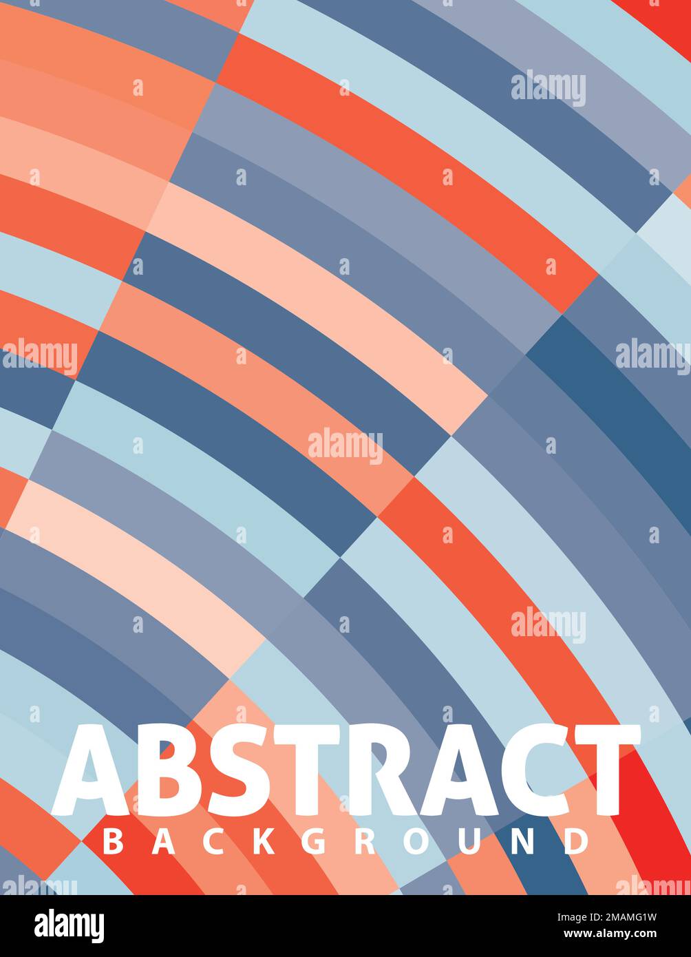 Abstract vertical background with powder blue and orange arcs. Simple