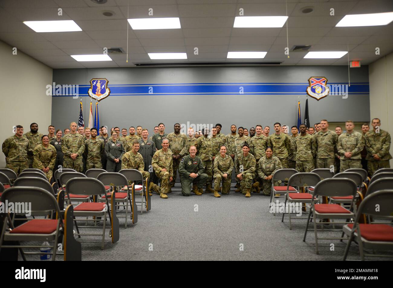 A group of Airmen assigned to the 99th Air Refueling Squadron (ARS ...