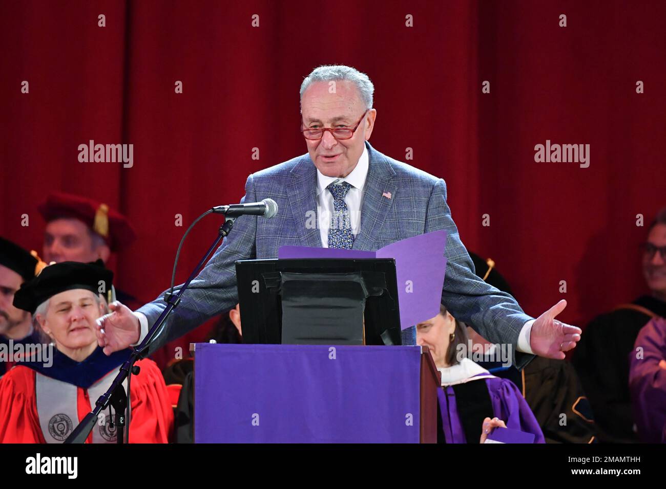 Chuck Schumer at the Hunter College Winter Commencement on January 19