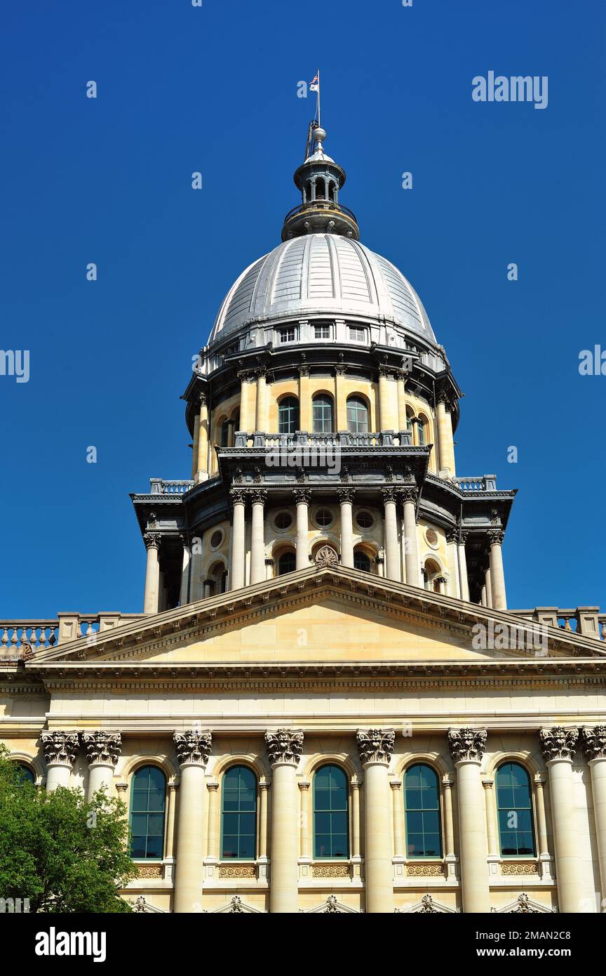 Springfield, Illinois, USA. The state capitol building built in the French Renaissance architectural style. Stock Photo
