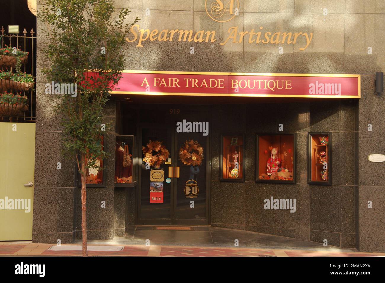 Store front of a business in downtown Lynchburg, VA, USA Stock Photo