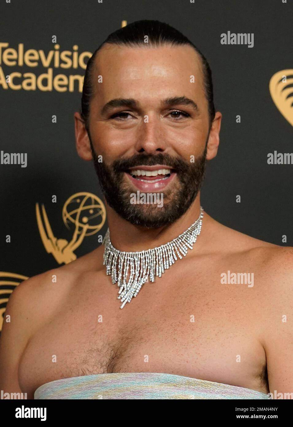 Jonathan Van Ness poses in the press room on night one of the Creative Arts Emmy Awards on
