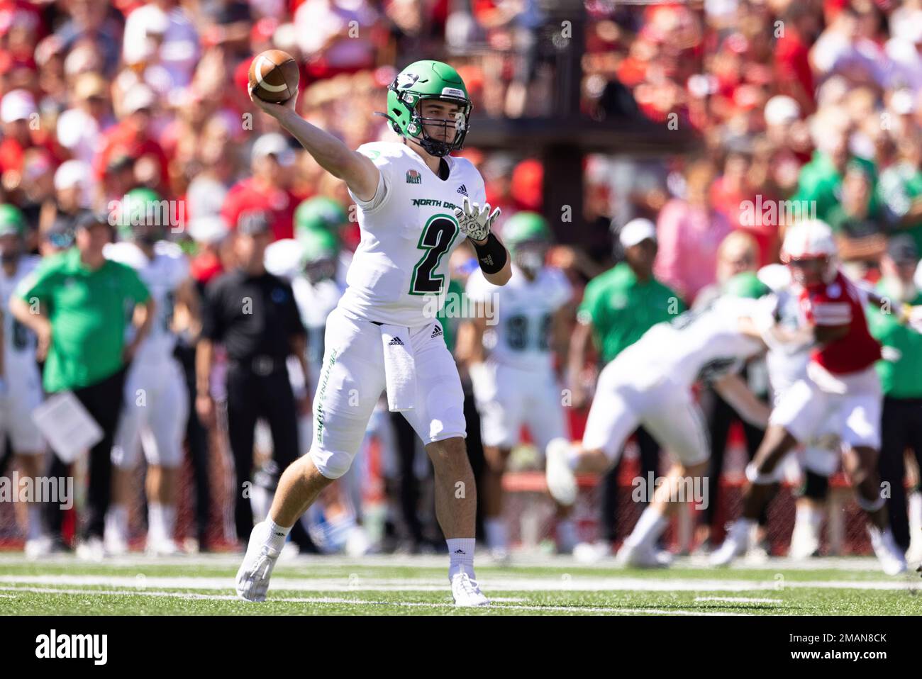 North Dakota quarterback Tommy Schuster (2) passes the ball against