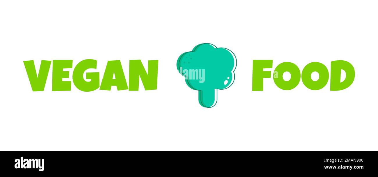 Vegetarian in simple style on white background. Healthy vegan food. Broccoli Green natural background. Healthy eating. Vegetarian food. Organic vegetable banner. Vector illustration Stock Vector