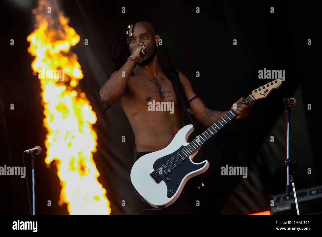 Lead singer and guitarist Charles Gama, of the Brazilian crossover