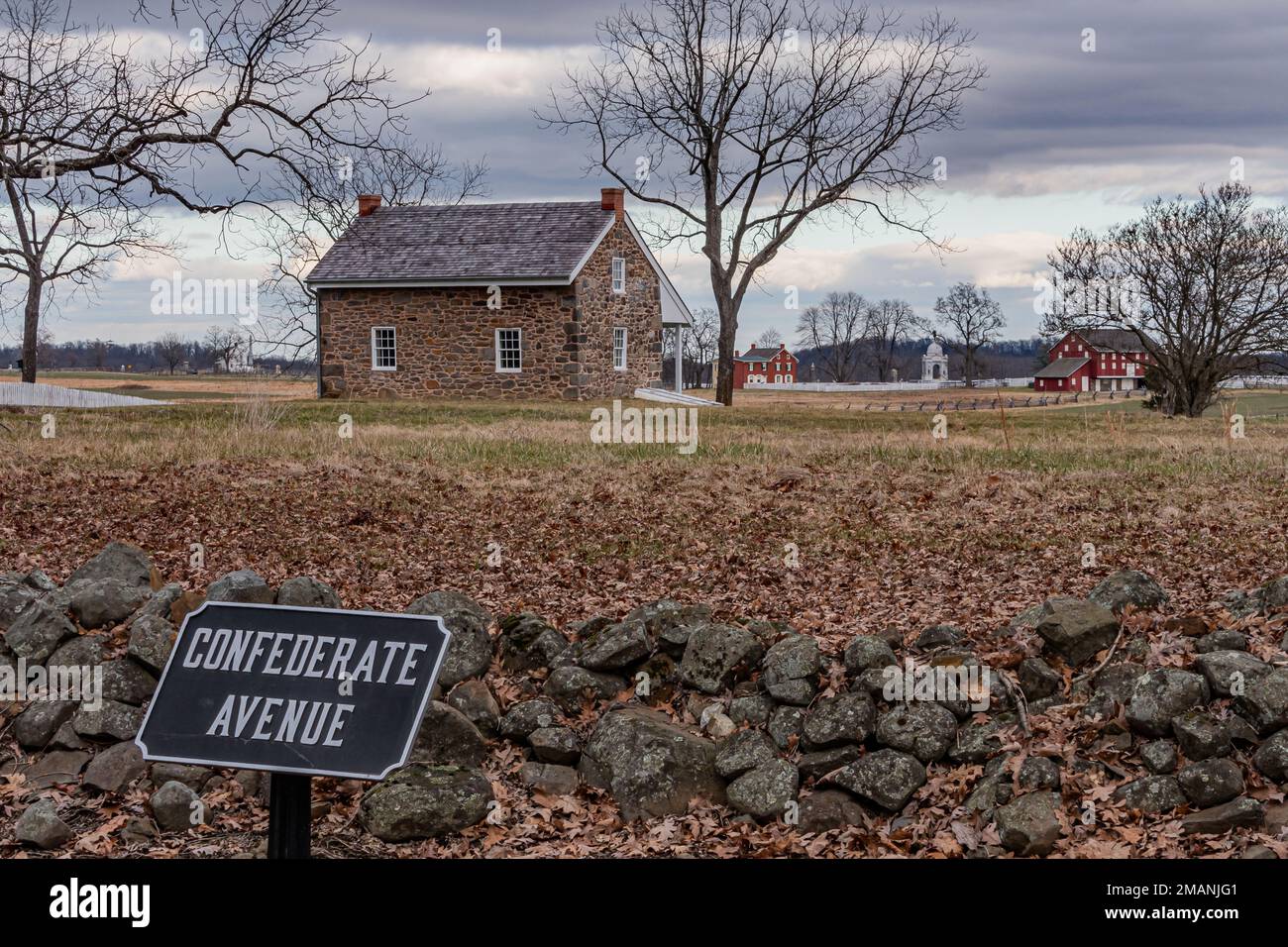 View of Historic Civil War Farms from Confederate Avenue, Gettysburg