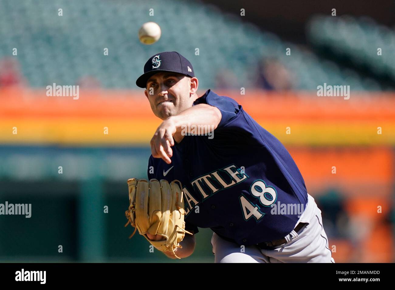 Seattle Mariners' relief pitcher Matthew Boyd throws during the ninth