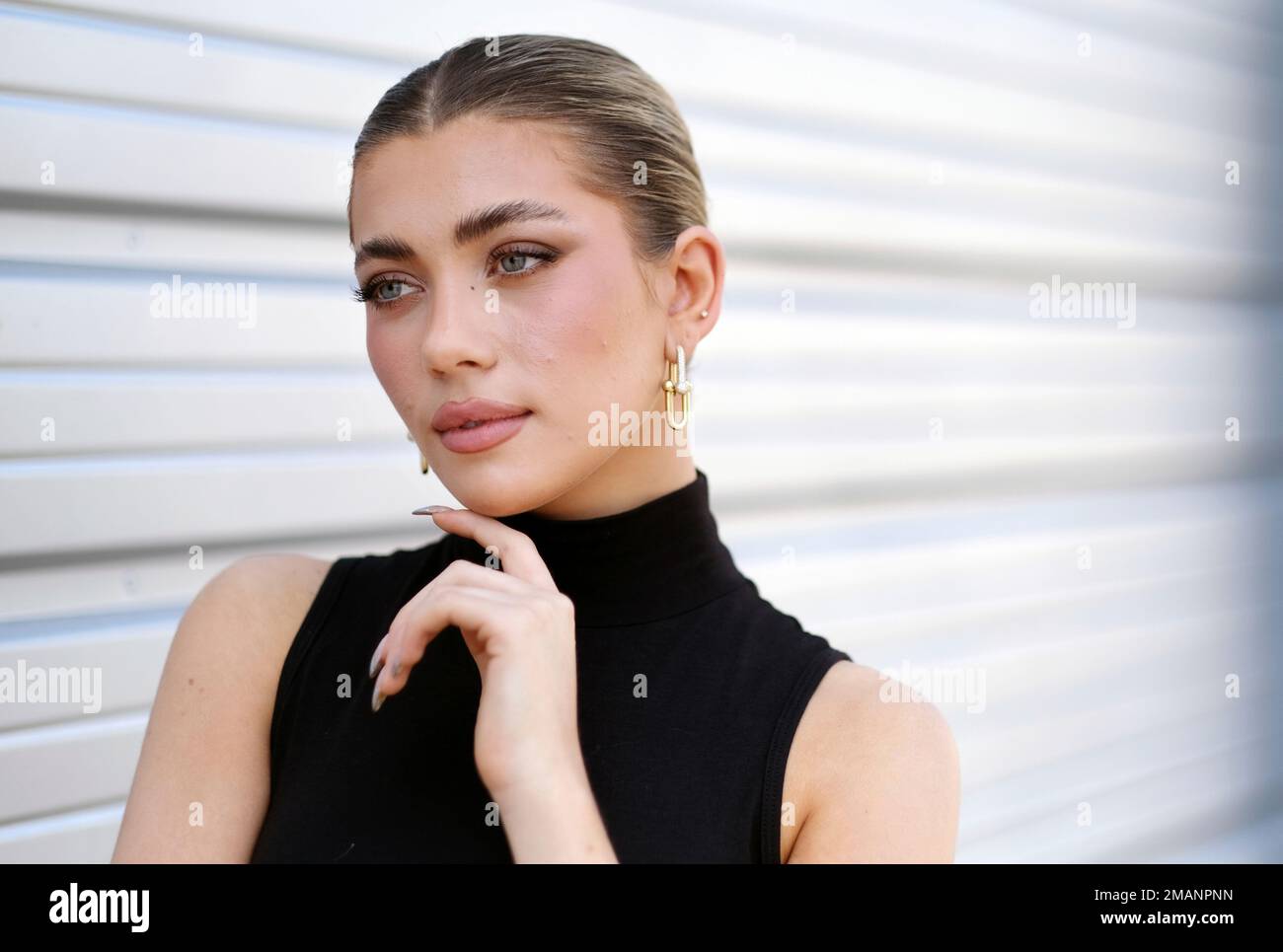 Social media influencer, model and actress Amelie Zilber poses for a
