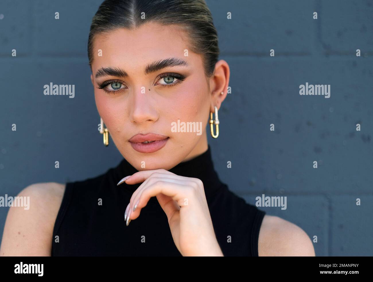 Social media influencer, model and actress Amelie Zilber poses for a