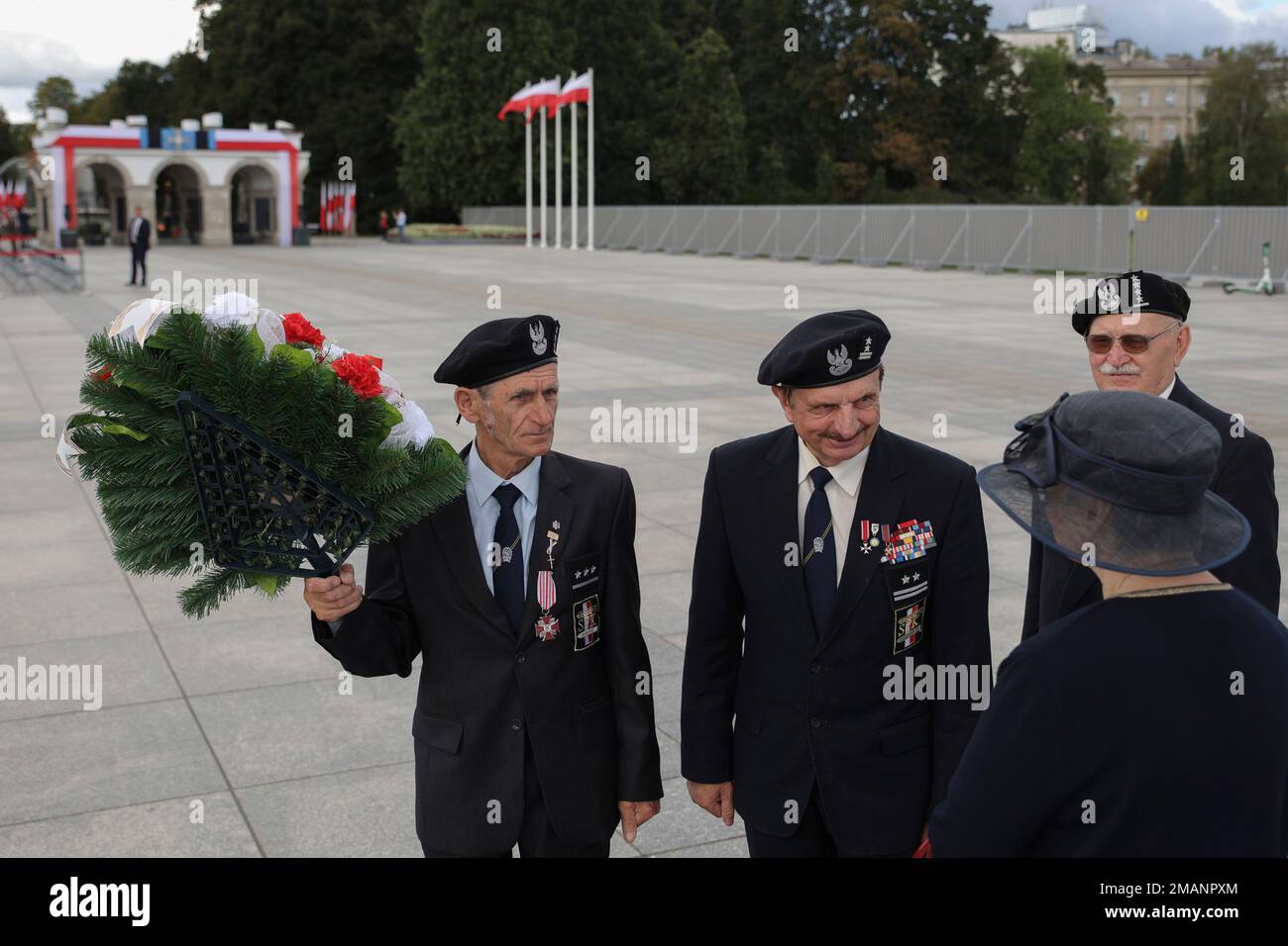 Members of Polish Army Veterans Association attend a wreath laying