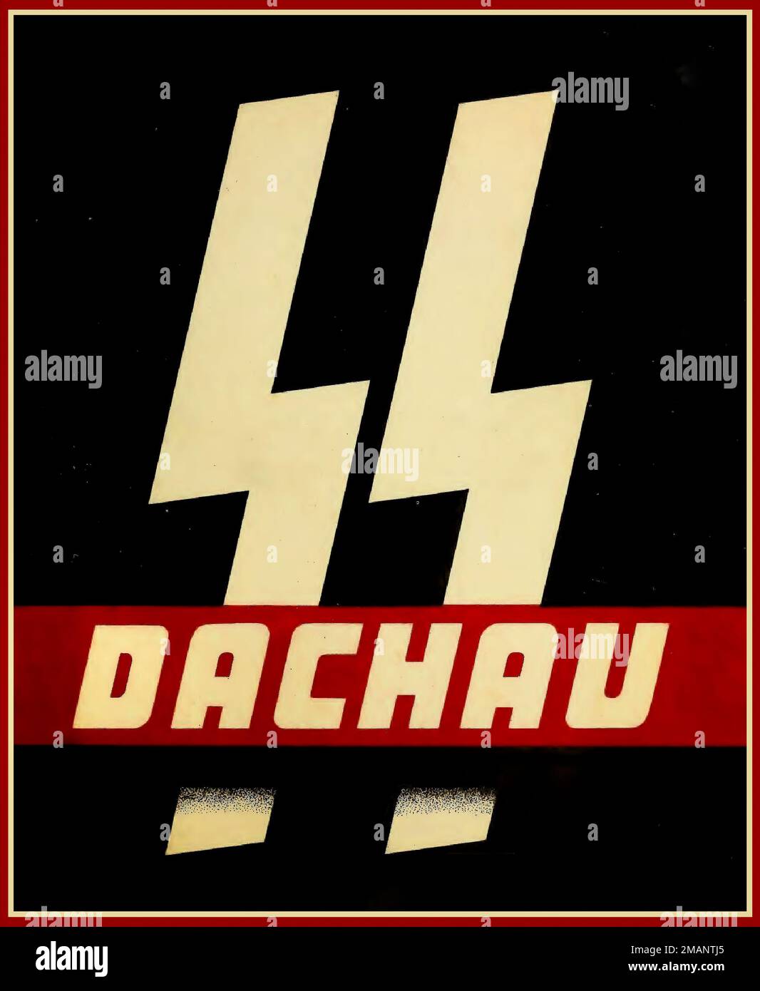 SS DACHAU Front Cover of an intelligence report of the US Army on the liberated German concentration camp Dachau from 1945 former Nazi Germany concentration camp manned by The Nazi SS Upper Bavaria, Southern Germany Stock Photo