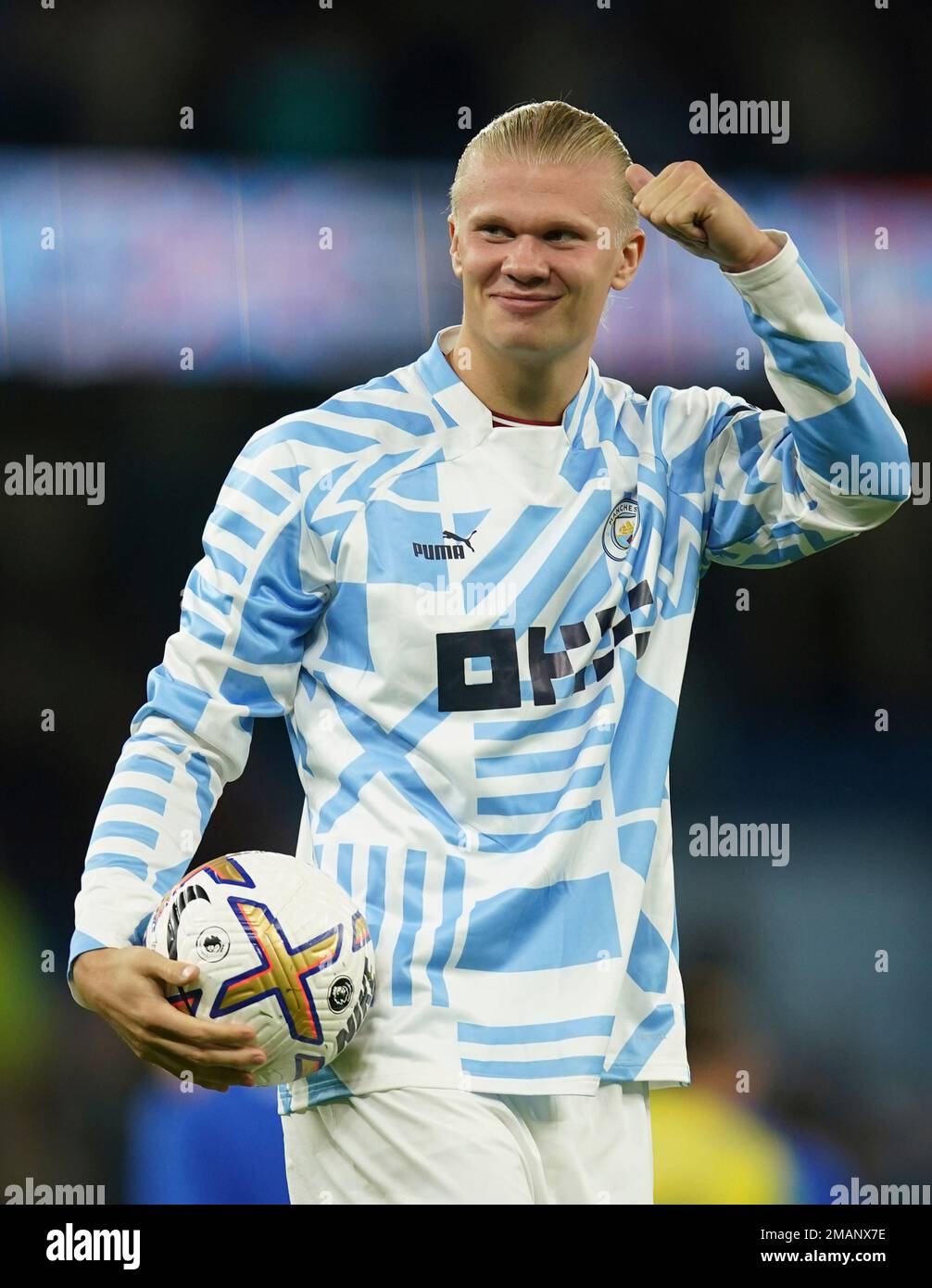 Manchester City's Erling Haaland Reacts After The English Premier ...