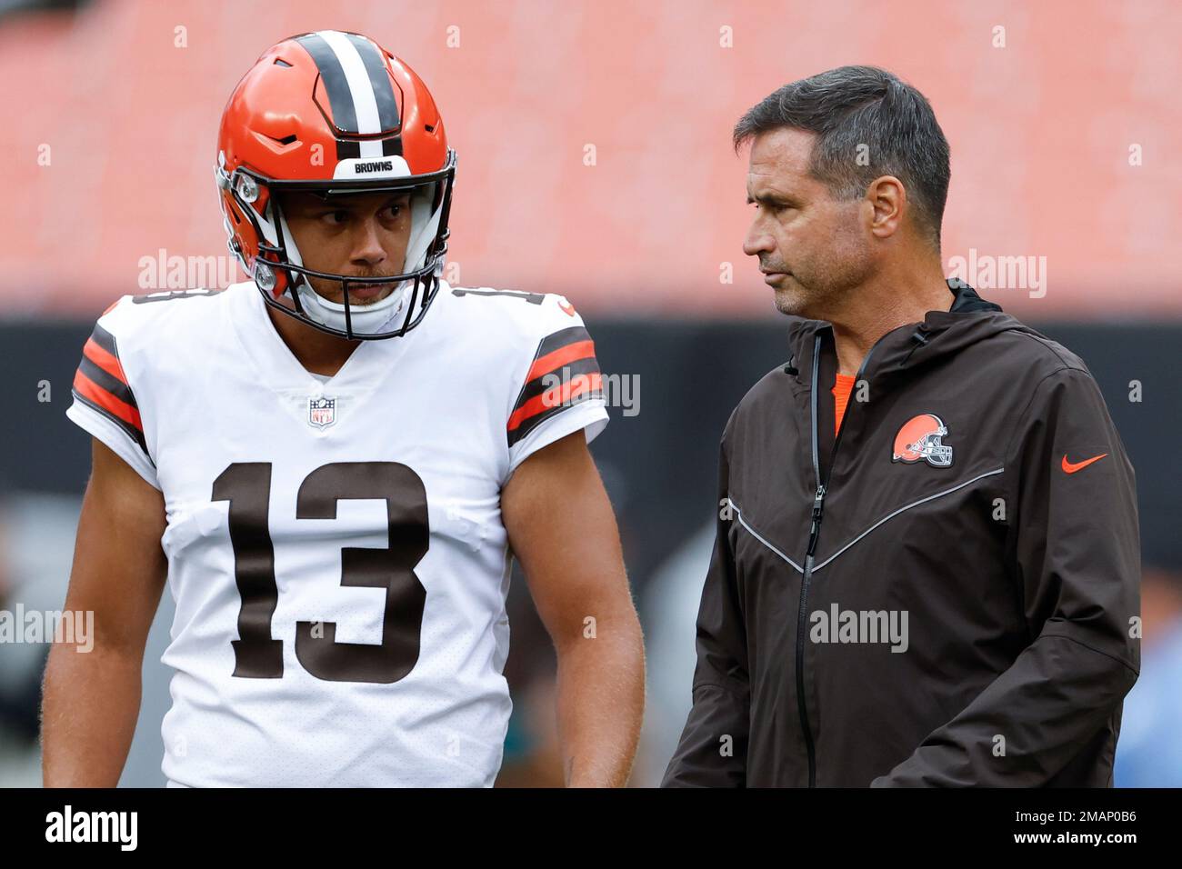 Cleveland Browns punter Corey Bojorquez (13) wears a Crucial Catch