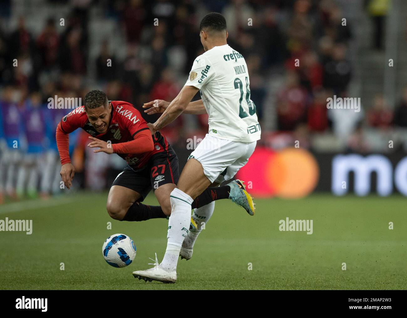 Vitor Roque of Brazil's Athletico Paranaense heads the ball during a Copa  Libertadores Group G soccer match against Peru's Alianza Lima at Alejandro  Villanueva stadium, in Lima, Peru, Tuesday, April 4, 2023. (