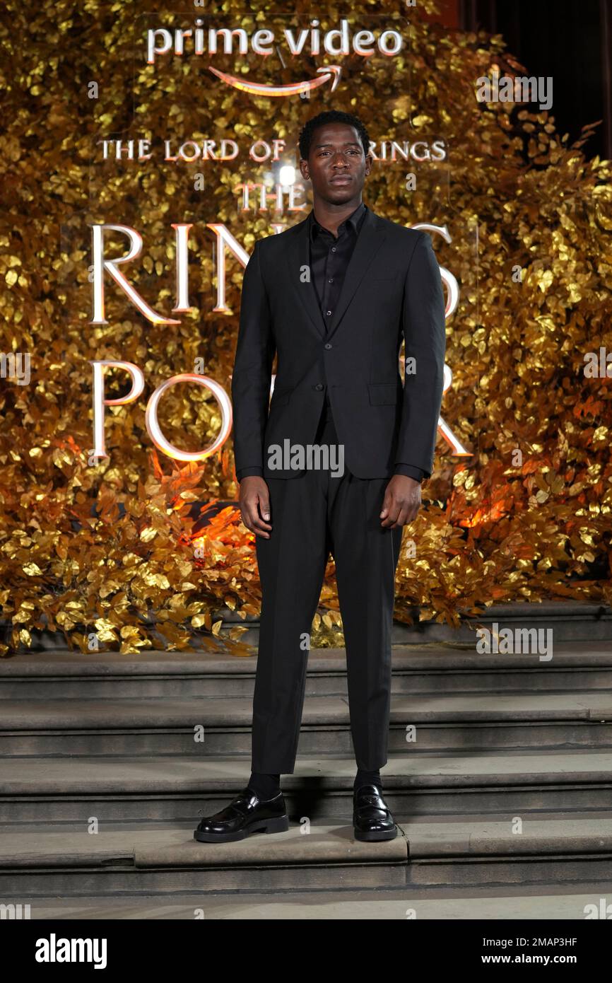 Damson Idris poses for photographers upon arrival at the afterparty