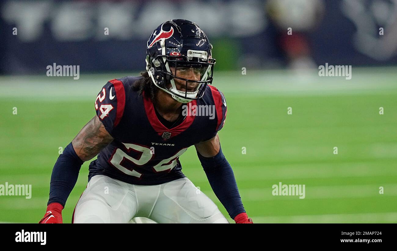 Houston Texans cornerback Derek Stingley Jr. (24) defends against the San Francisco 49ers during
