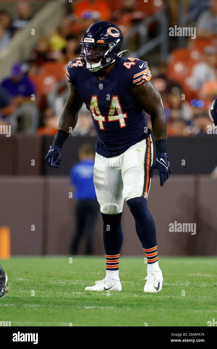 Chicago Bears linebacker Matt Adams (44) runs after the ball during an NFL  preseason football game against the Cleveland Browns, Saturday Aug. 27,  2022, in Cleveland. (AP Photo/Kirk Irwin Stock Photo - Alamy