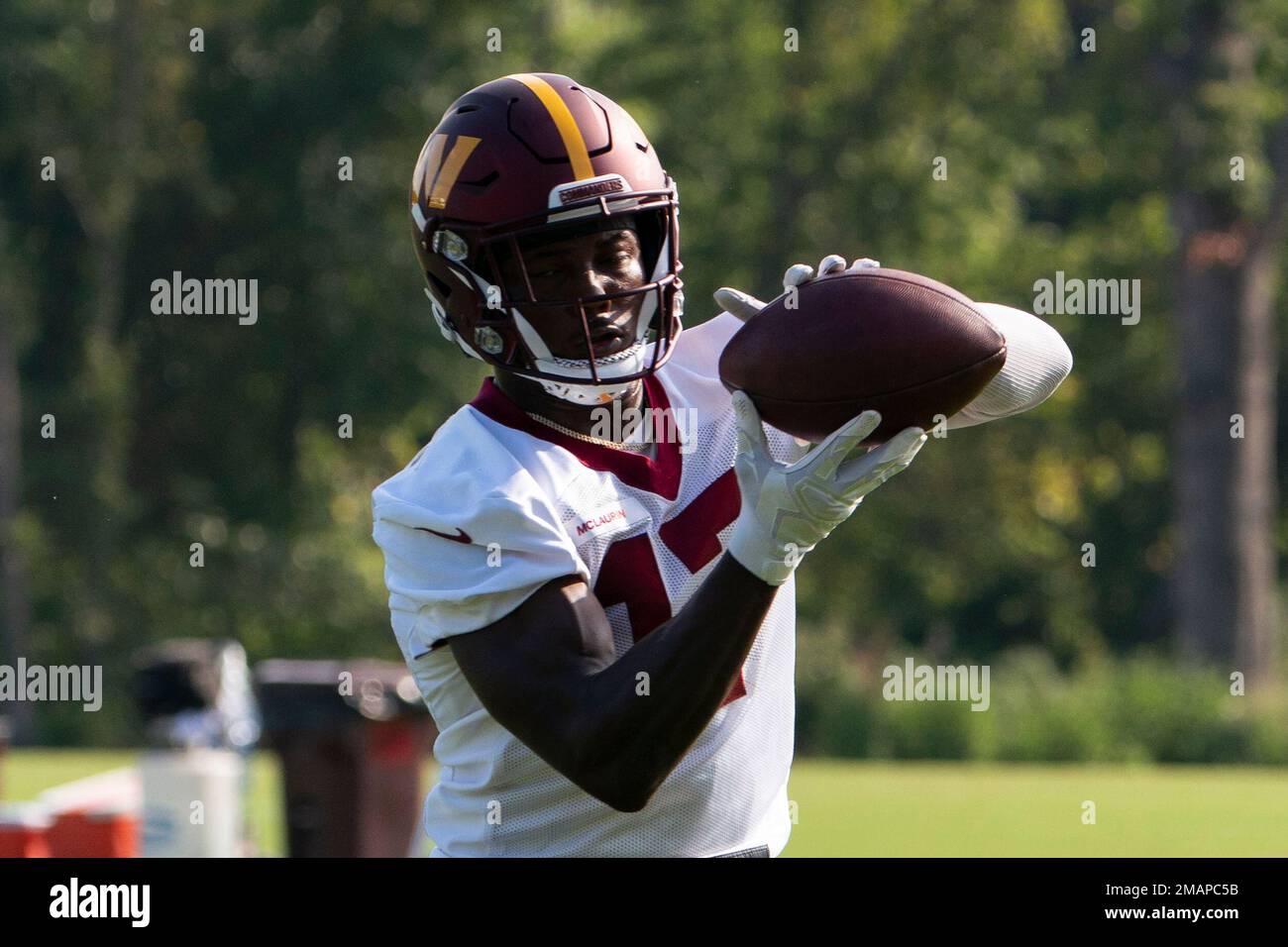 Washington Commanders wide receiver Terry McLaurin, catches the ball ...