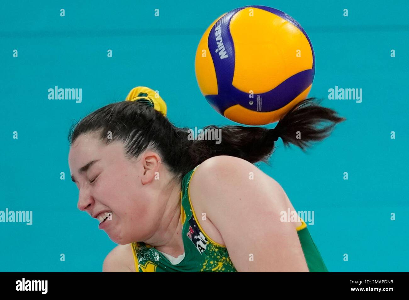Australia's Mikaela Stevens avoids the ball during their medal round