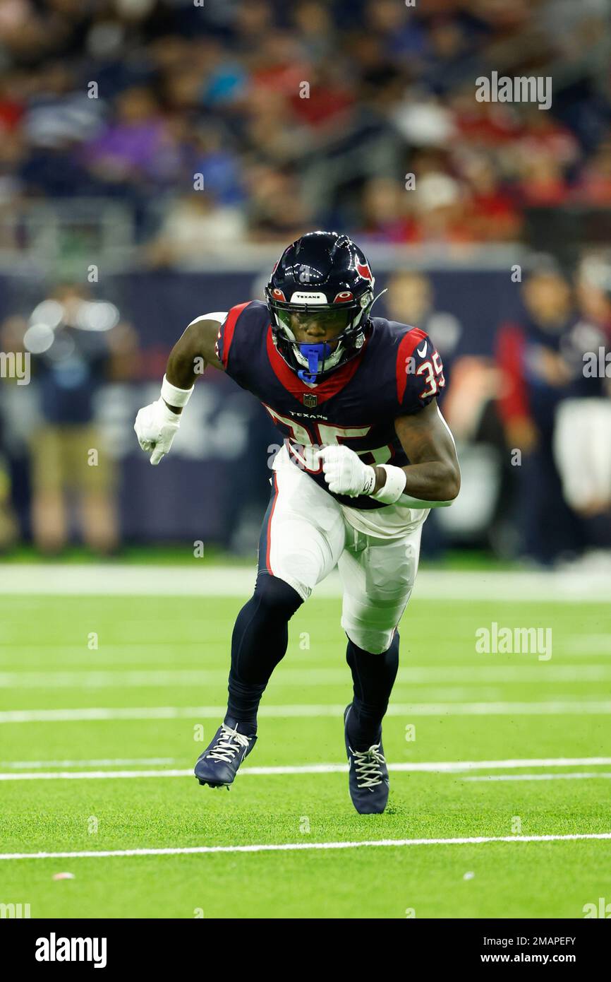 Houston Texans defensive back Grayland Arnold (35) looks to defend during  an NFL preseason game against the San Francisco 49ers on Thursday, August  25, 2022, in Houston. (AP Photo/Matt Patterson Stock Photo - Alamy