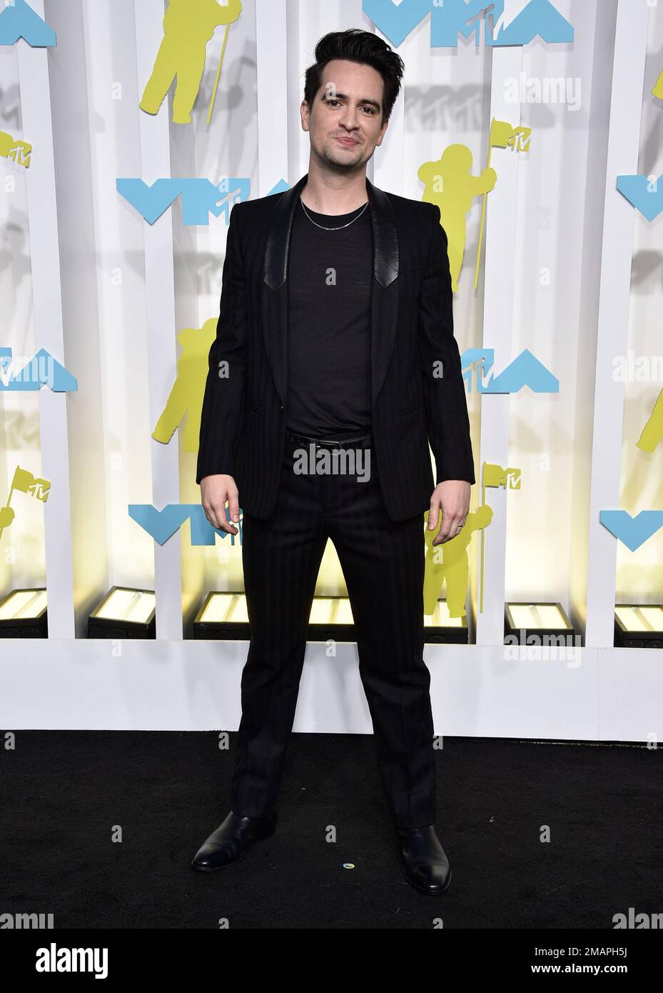 Brendon Urie, of Panic! At The Disco, arrives at the MTV Video Music