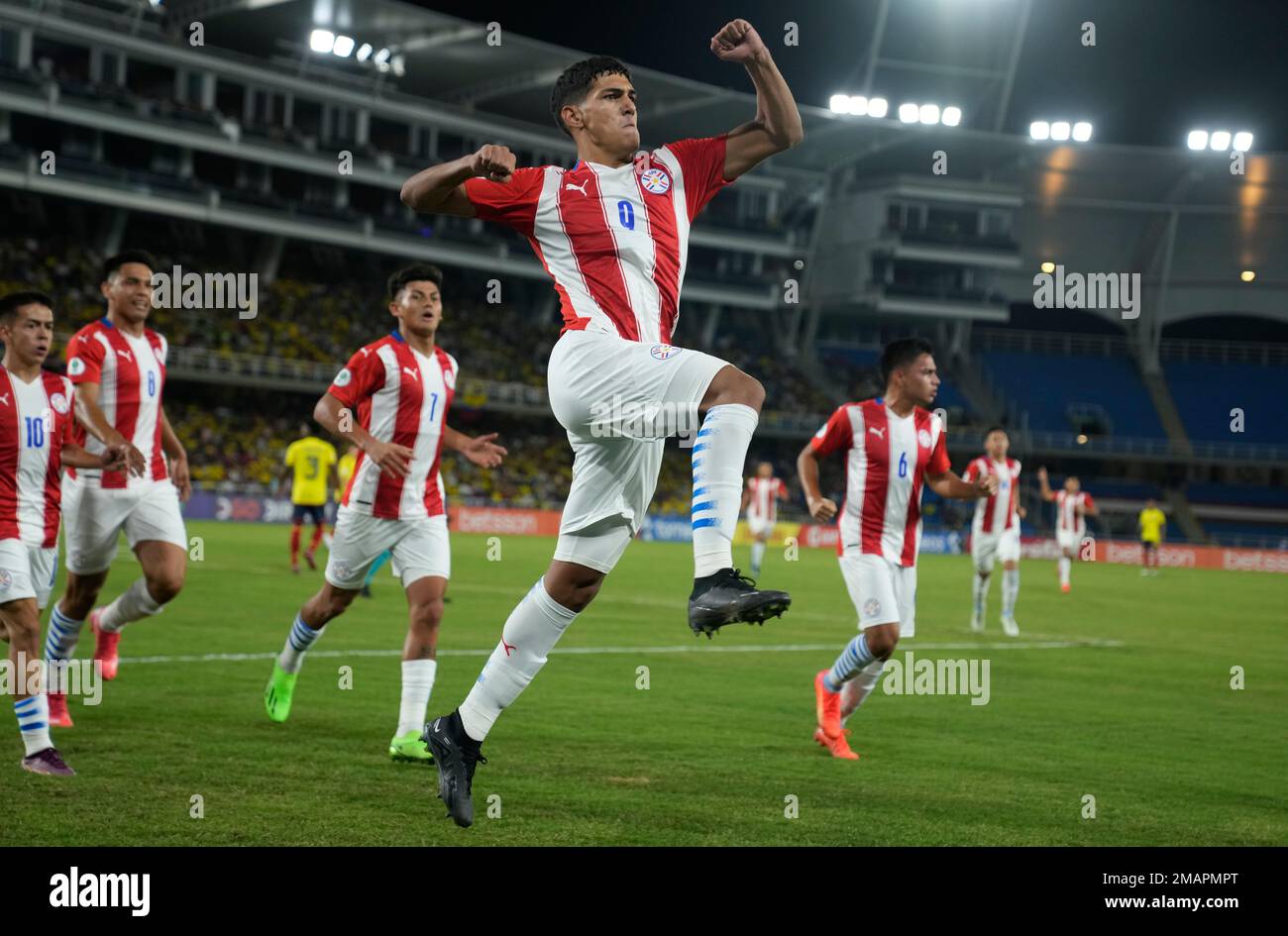 Paraguay's Allan Wlk celebrates scoring his side's opening goal during