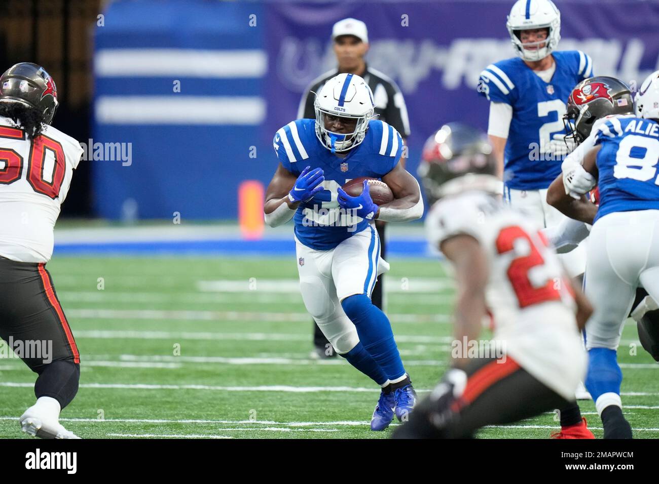 Indianapolis Colts running back Deon Jackson (35) in action