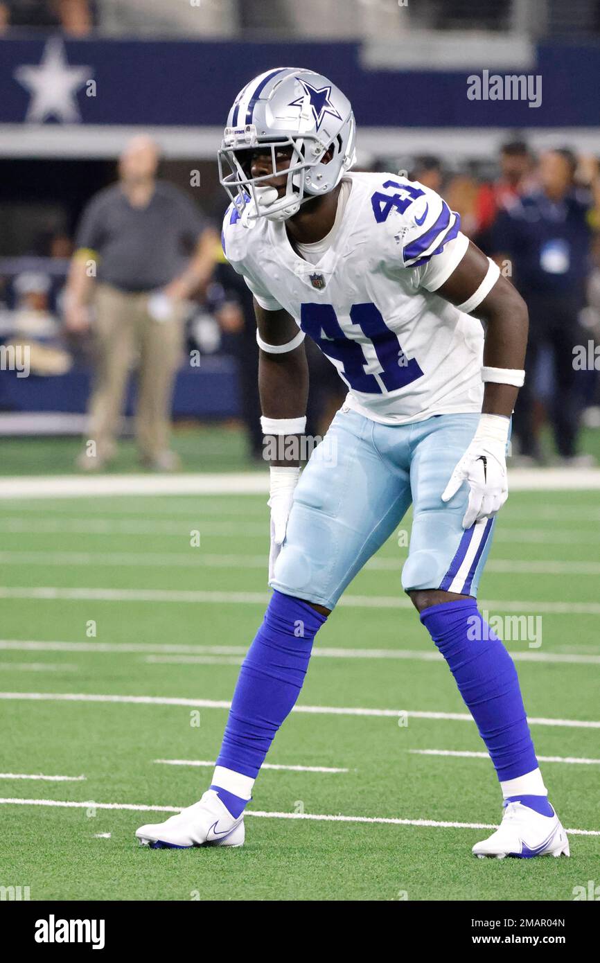 Dallas Cowboys safety Markquese Bell (41) in action during an NFL football  game against the Washington Commanders, Sunday, Oct. 2, 2022, in Arlington.  (AP Photo/Tyler Kaufman Stock Photo - Alamy