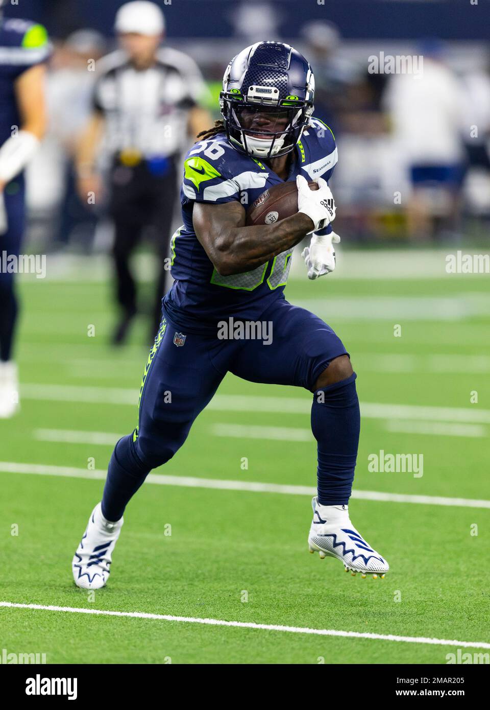 Seattle Seahawks running back Darwin Thompson (36) is seen during an