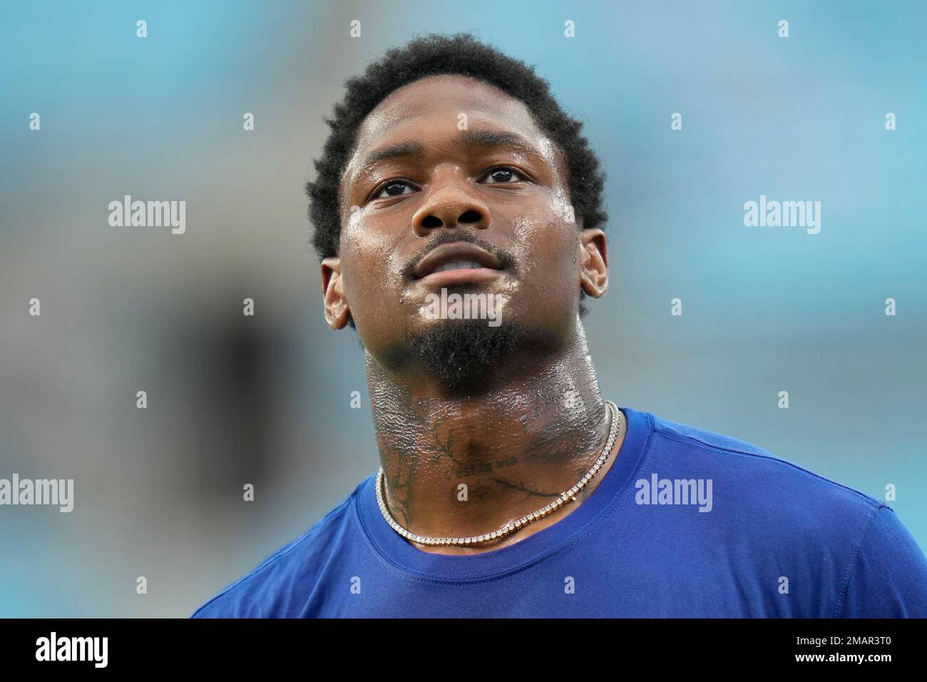 Stefon Diggs of the Buffalo Bills warms up before a preseason game