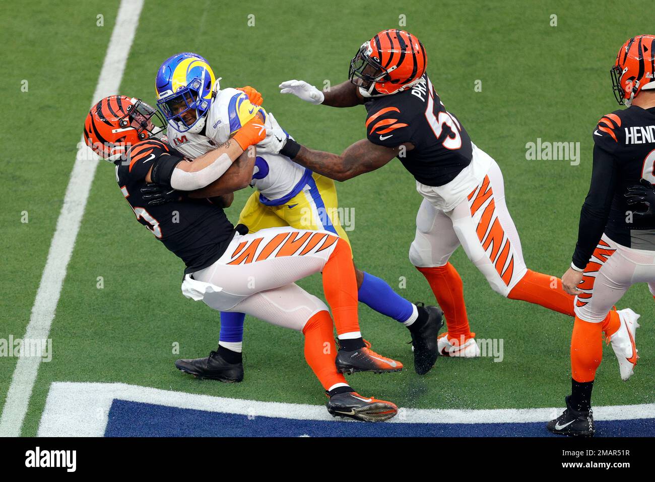 Cincinnati Bengals linebacker Logan Wilson (55) in coverage during an NFL  football game against the New