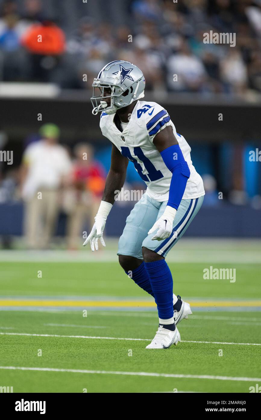 Dallas Cowboys safety Markquese Bell (41) in action during an NFL football  game against the Washington Commanders, Sunday, Oct. 2, 2022, in Arlington.  (AP Photo/Tyler Kaufman Stock Photo - Alamy