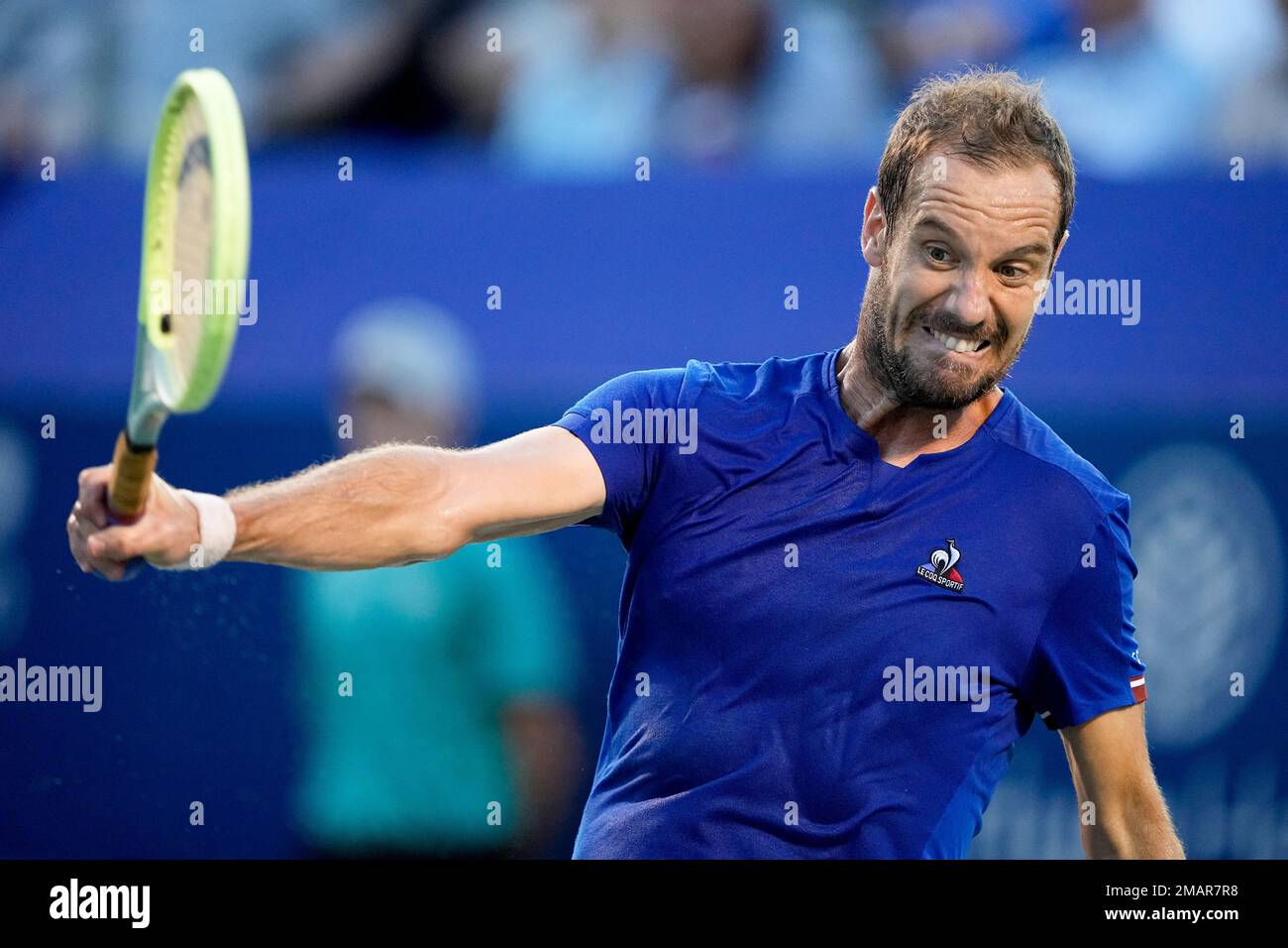 Richard Gasquet, of France, plays against Laslo Djere, of Serbia, during  the Winston-Salem Open tennis tournament on Thursday, Aug. 25, 2022, in  Winston-Salem, N.C. (AP Photo/Chris Carlson Stock Photo - Alamy