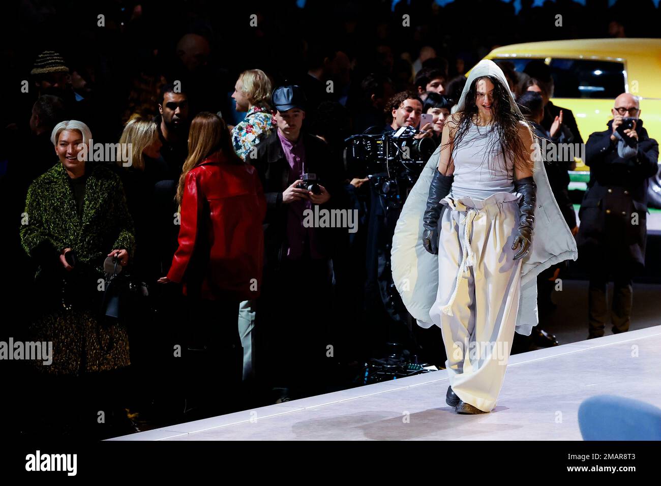 Rosalia performs in Louis Vuitton catwalk show at Paris Fashion Week