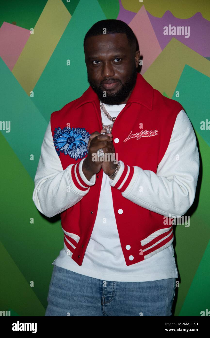 Paris, France. 19th Jan, 2023. Headie One attending the Louis Vuitton Menswear Fall-Winter 2023-2024 show as part of Paris Fashion Week in Paris, France on January 19, 2023. Photo by Aurore Marechal/ABACAPRESS.COM Credit: Abaca Press/Alamy Live News Stock Photo